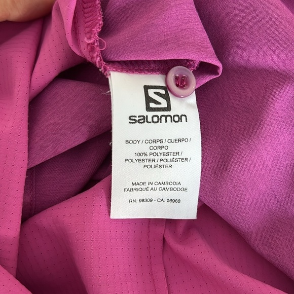 Salomon Advance Skin Active Dry Button Down Outdoor Blouse Pink/Fushia Size M - Picture 11 of 11